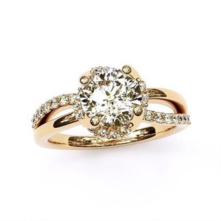 Engagement Ring schick druckbar Mode Sterling engagem Platin Schmuck Silber Diamant Gold Juwel cad brillant Hochzeit Ringe 3d print model - Mito3D