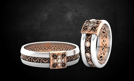 engagement bague 3dprinted conception mode or d'or bijou bijoux impression imprimable prototypage anneaux argent diamant platine 3d print model - Mito3D