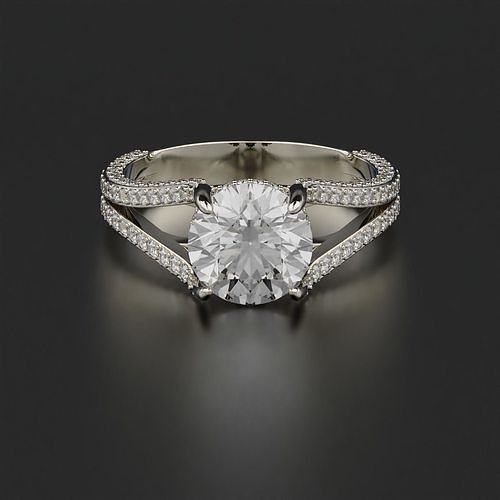 Fidanzamento squillare gioielleria anelli oro diamante stampabile argento nozze gemma brillante platino sterlina moda 3D print model - Mito3D