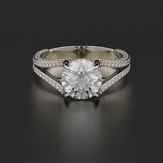noivado anel joalheria argolas ouro diamante imprimível prata jóias Casamento gema brilhante platina esterlina moda 3d print model - Mito3D