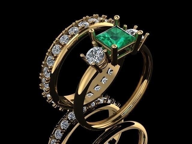 noivado anel joalheria gema ouro prata diamante argolas 3D print model - Mito3D