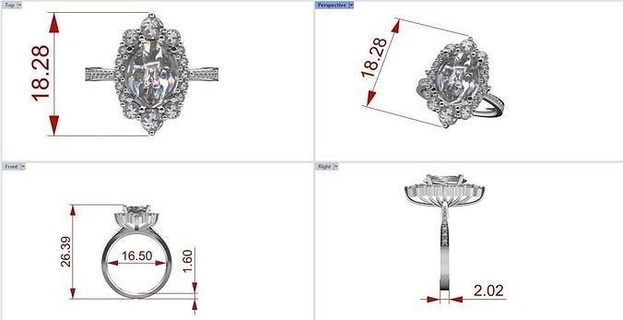 engagement ring jewelry gold printable diamond wedding gem rings 3d print model - Mito3D