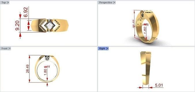 engagement bague bijoux gemme luxe anneaux 3D print model - Mito3D