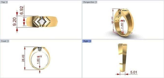 engagement bague bijoux gemme luxe anneaux 3d print model - Mito3D