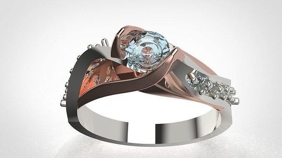 noivado anel designer Casamento impressão 3d joalheria argolas moderno prata interior Projeto diamante imprimível brilhante compras gema ouro moda 3d print model - Mito3D