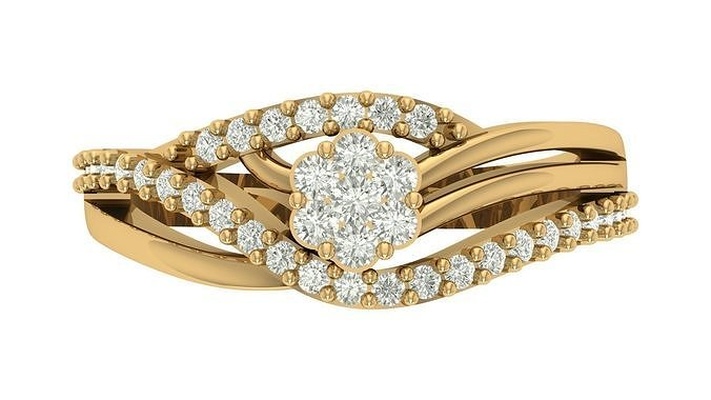 engagement ring jewelry gold rings printable diamond wedding jewellery luxury precious fashion design 3d print model - Mito3D