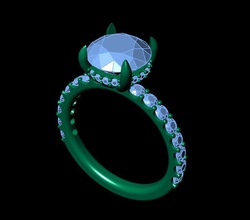 nişan yüzüğü takı yüzük gem altın mücevher elmas yazdırılabilir moda güzellik Sole Gümüş parlak taş platin Kartal claw çatalak 3d print model - Mito3D