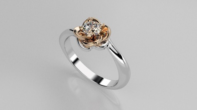 engagement ring jewelry gold diamond wedding gem fashion brilliant jewellery beauty engagem flower rings 3d print model - Mito3D