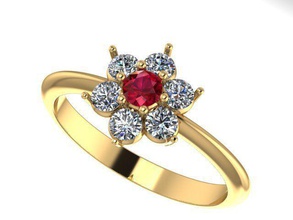 anillo de compromiso la joyería oro plata gem brillante diamante moda y belleza el ruby joya los anillos 3d print model - Mito3D