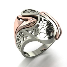 anillo de compromiso la joyería oro plata boda imprimible moda los anillos 3d print model - Mito3D