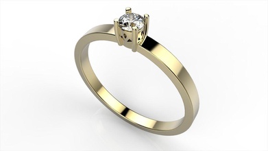 engagement ring jewelry rings solitaire jewellery diamond 3d print model - Mito3D