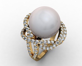 compromiso anillo perla superficie joyería joya stl moda desafío 3d print model - Mito3D