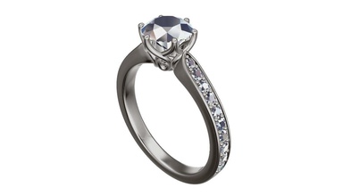 anello di fidanzamento gioielli disco platino gemma lusso preziosi anelli 3d print model - Mito3D