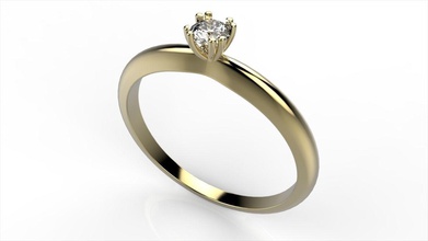 anillo de compromiso la joyería los anillos boda el diamante solitaire 3d print model - Mito3D