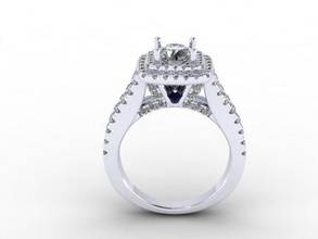 engagement ring diamond rounddiamond wedding jewelry rings 3d print model - Mito3D