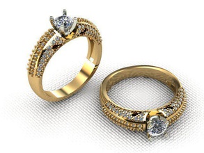 anel de noivado jóias lewellery 3dring gem ouro o engajamento senhoras diamante jóia casamento a moda anéis 3d print model - Mito3D