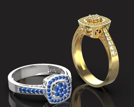fidanzamento squillare argento oro stampa gioielleria diamante stampabile sterlina moda bellezza engagement gemma nozze platino brillante gioiello anelli 3d print model - Mito3D
