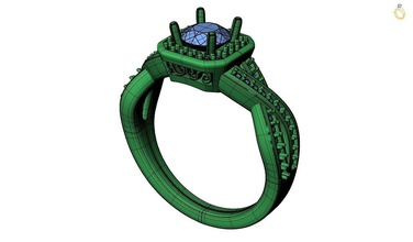 engagement ring -171 jewelry 3dmodel 3dfiles cadfiles cadmodel weddingring goldring silverring engagementring diamondring rings 3d print model - Mito3D