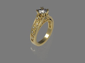 compromiso anillo n 149 cruzar dios religión símbolo cristiano joyería joya libra esterlina oro diamante boda moda solitario esposas collares jesu anillos 3d print model - Mito3D