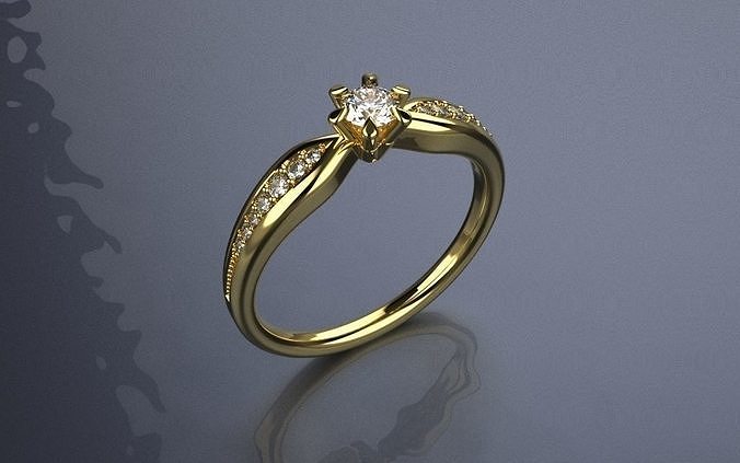 compromiso anillo 16 puntos jewelry 3d an 471 joyería joya diseño pulsera collar impresión joyas anillos colgantes pendientes brazaletes PULSERA paraca imprimir tiffany diamante oro 3D print model - Mito3D