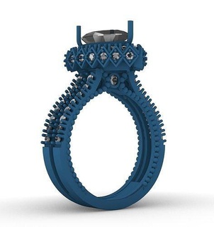 engagement ring - cocktail diamonds jewellery jewelry gold wedding gem jewel diamond rings 3d print model - Mito3D