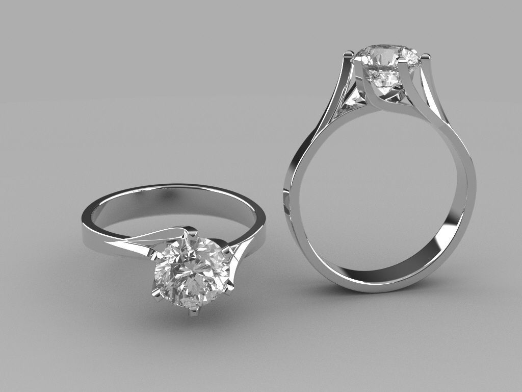 engagement ring -gem 7mm jewelry wedding gem printable jewel brilliant gold diamond stl 3dm rings 3D print model - Mito3D