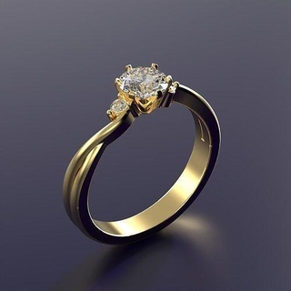 Fidanzamento squillare 010 gioielleria oro anelli stampabile diamante nozze argento gemma gioiello brillante platino sterlina solitario moda 3d print model - Mito3D