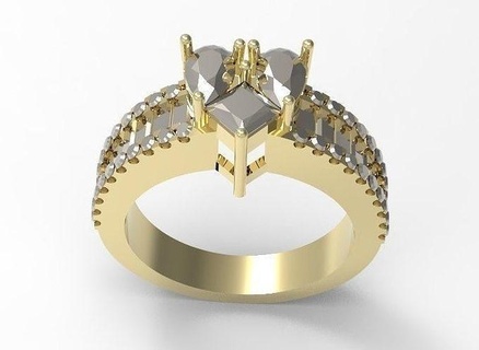 engagement bague 10 bijoux gemme argent diamant anneaux or platine bijou mariage sterling 3d print model - Mito3D