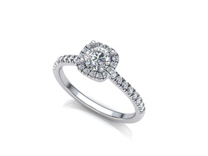 engagement ring 112-Kissen halo-form Schmuck 3dmodel tiffany diamond Diamant-ring Hochzeit gem Silber bedruckbar ist weiß gold engagem genial Ringe usa Kanada israel 3d print model - Mito3D