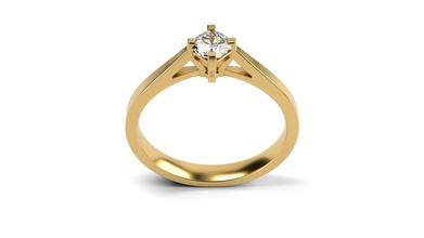 engagement ring 14 sizes solitaire rings jewellery jewelry diamond gold 3d print model - Mito3D