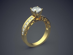 anillo de compromiso 1510 la joyería oro joya los anillos boda el diamante brillante cad gem platino imprimible plata detalle diseño 3d print model - Mito3D