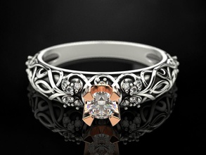 anillo de compromiso 16 la joyería impresión 3dprinted imprimible los anillos diseño joya oro moda printabl creación prototipos plata boda ennegrecimiento 3d print model - Mito3D