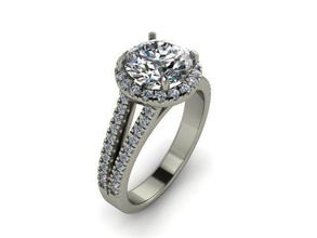 compromiso anillo 17 joyería joya oro plata imprimible diamante Boda brillante libra esterlina Moda 3d print model - Mito3D