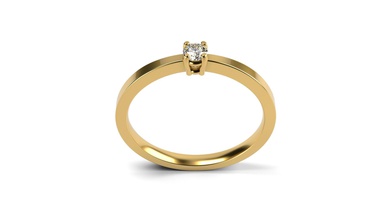 anello di fidanzamento 17 tutte le dimensioni anelli solitaire matrimonio oro gioielli 3d print model - Mito3D