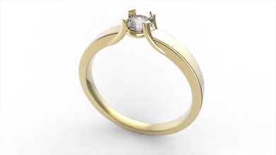 engagement ring 18 sizes solitaire jewellery jewelry diamond wedding gold rings 3d print model - Mito3D