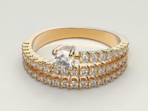 noivado anel 18 impressionante cafajeste clássico diamante ouro joalheria imprimível único casamento mulher moda argolas projeto jóia impressão 3dprinted 3d print model - Mito3D