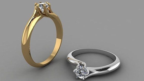 engagement ring 1901 jewelry platinum luxury wedding elegant gold silver brilliant diamond gem fashion beauty brillant shining forever rings 3d print model - Mito3D
