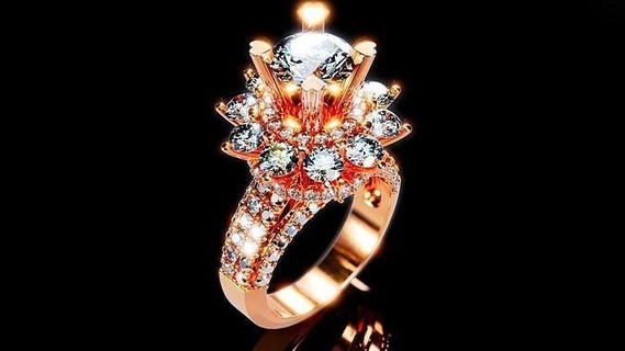 Engagement Ring 2 Juwel Schmuck druckbar drucken bereit Drucken Ringe Frau Heiligenschein Diamant Luxus Gold Platin Frauen Schönheit 3d print model - Mito3D