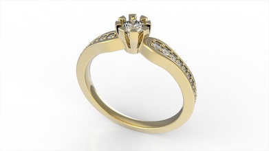 fidanzamento squillare 38 dimensioni anelli solitario gioielleria diamante nozze gemme oro 3d print model - Mito3D
