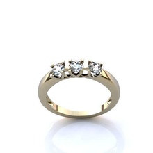engagement ring 3 stone jewelry platinum precious gem wedding silver gold brilliant diamond printable carat shining marriage luxury jewel rings 3d print model - Mito3D