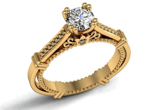 Engagement Ring 3d Modell Gold Design Schmuck Sterling druckbar Juwel Silber Hochzeit Diamant Mode Schönheit drucken Ringe leuchtenden Luxus 3d print model - Mito3D