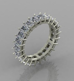 engagement bague 3d impression modèle bijoux mariage diamant anneaux imprimable mode solitaire gemme or beauté bijou platine 3d print model - Mito3D