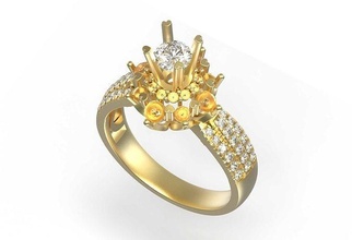 engagement ring 3dm stl obj 3d print model r011 rings jewel printable brilliant diamond sterling white fashion jewelry gold beauty brillant diamant ribbon 3d print model - Mito3D