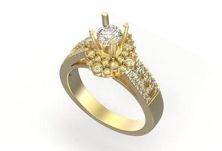 engagement ring 3dm stl obj 3d print model r012 rings jewel printable brilliant diamond sterling white fashion jewelry gold beauty brillant diamant ribbon 3d print model - Mito3D