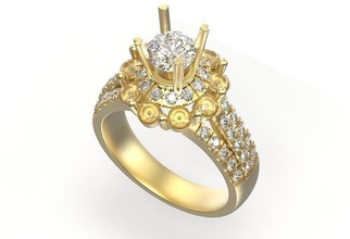 engagement ring 3dm stl obj 3d print model r014 rings jewel printable brilliant diamond sterling white fashion jewelry gold beauty brillant diamant ribbon 3d print model - Mito3D