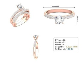 engagement bague 4 bijoux précieux platine gemme luxe brillant accessoire mode modèles anneaux 3d print model - Mito3D