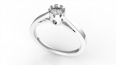 bague de fiançailles 42 toutes les tailles bijoux l'engagement l'anneau anneaux solitaire mariage le diamant 3d print model - Mito3D