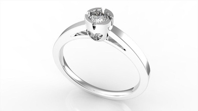 anillo de compromiso 45 todos los tamaños la joyería anillos solitaire oro boda 3d print model - Mito3D