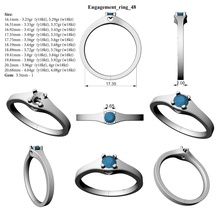 Verlobungsring 48 alle Größen engagement ring Ringe solitaire Schmuck diamond Hochzeit gold 3d print model - Mito3D