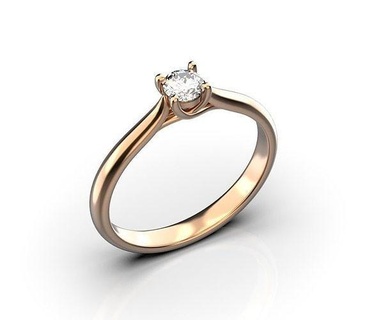 engagement ring 4 mm diamond jewelry rings jewellery platinum printable solitaire precious wedding jewel 3d print model - Mito3D